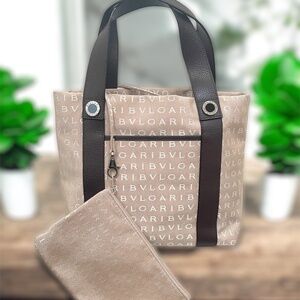 BVLGARI Logomania Tote Bag with Pouch